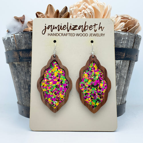 Mardi Gras Acrylic - Earrings