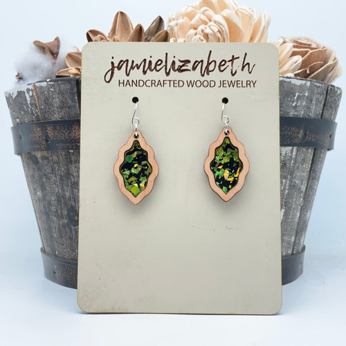 Green Glam Acrylic - Earrings (Vault)