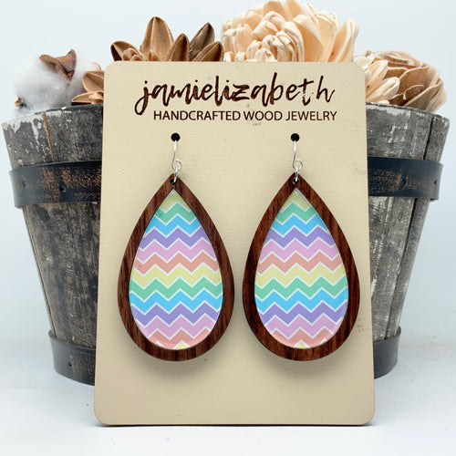 Spring Chevron Acrylic - Earrings