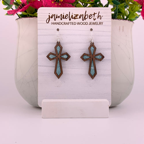 Divine Cross with Heavenly Blue Acrylic