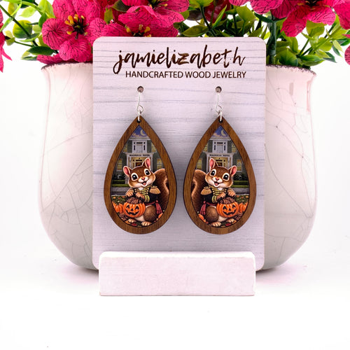 Trick or Treat Squirrel - Earrings