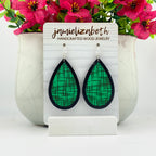 Green Cross Hatch Teardrop