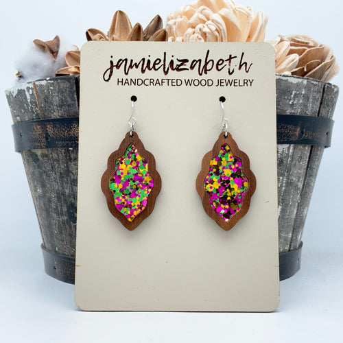 Mardi Gras Acrylic - Earrings