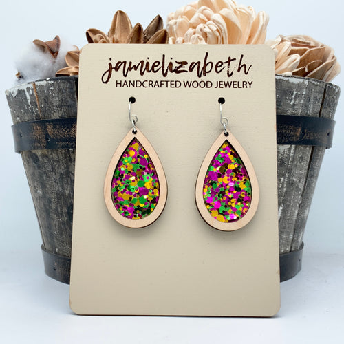 Mardi Gras Acrylic - Earrings