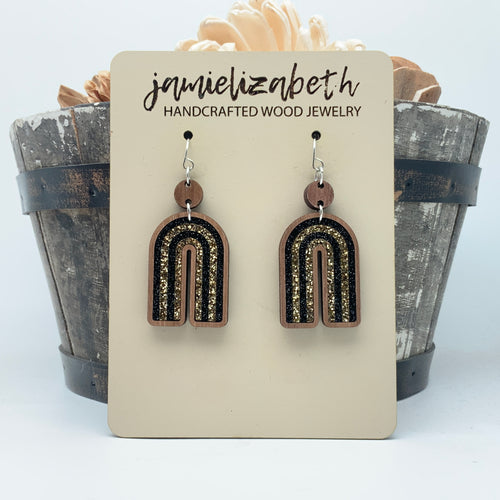 Black & Gold Rainbows - Earrings  (Vault)