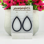 White Fine Glitter Acrylic Teardrop