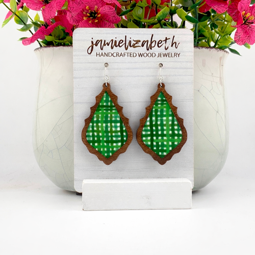 Green and White Plaid Chandeliers