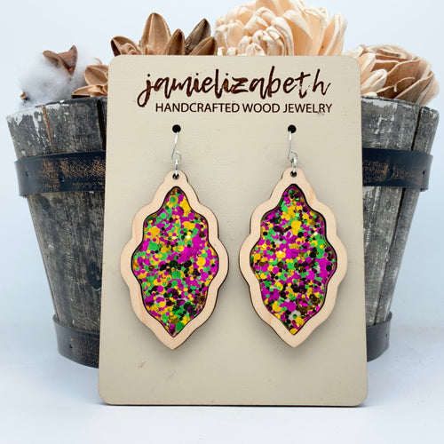 Mardi Gras Acrylic - Earrings