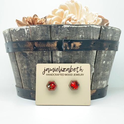 Red Confetti Acrylic Teardrops & Bars (Vault)