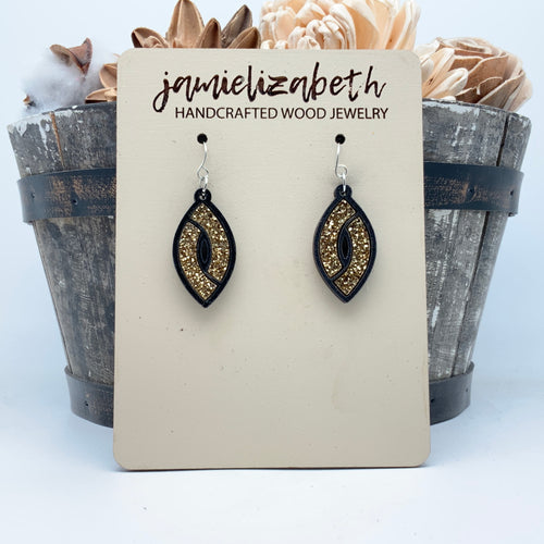 Gold Glitter Marquise