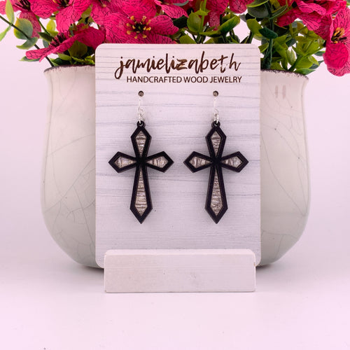 Divine Cross with Silver Striped Acrylic