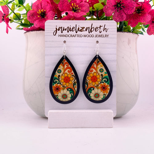 Flower Power Teardrop Earrings | ’70s Throwback