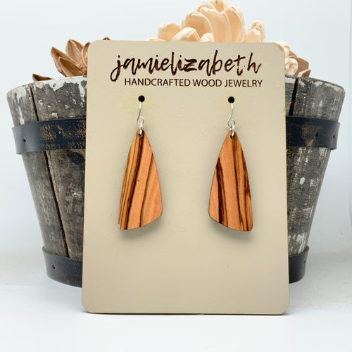 Olivewood Boomerangs - Earrings (Olivewood from Bethlehem) (Vault)
