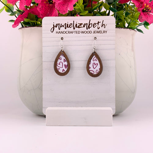White and Pink Peek-a-Boo Glitter Hearts