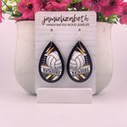 Build Your Own Volleyball Spirit Earrings - Custom School Colors