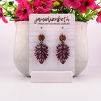 Cranberry Oak Earrings