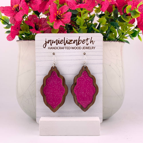 Pink Glitter Scallops