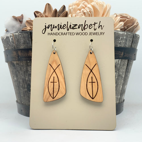 Olivewood Boomerang Easter - Earrings