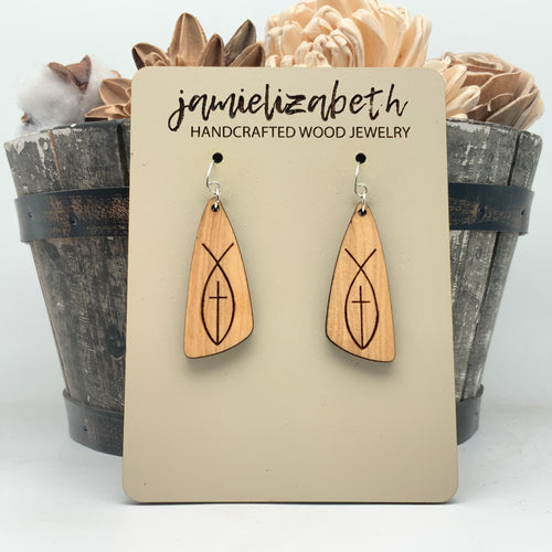 Olivewood Boomerang Easter - Earrings