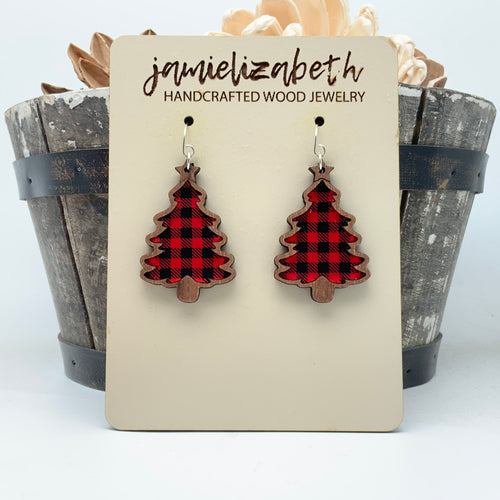 Buffalo Plaid Christmas Tree - Earrings or Necklace (Vault)