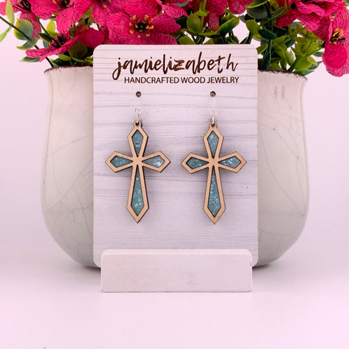 Divine Cross with Heavenly Blue Acrylic