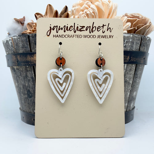 Whimsical White Doodle Hearts - (Vault)