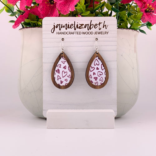 White and Pink Peek-a-Boo Glitter Hearts