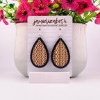 Sweater Weather Knit Wood Teardrop Earrings