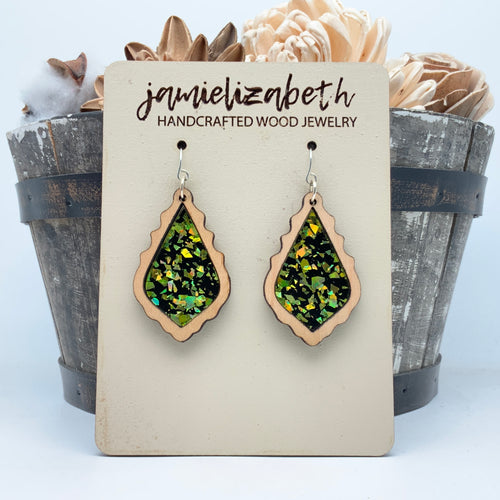 Green Glam Acrylic - Earrings (Vault)