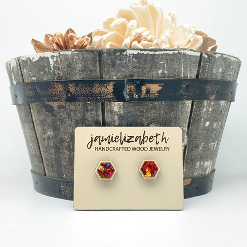 Red Confetti Acrylic Teardrops & Bars (Vault)