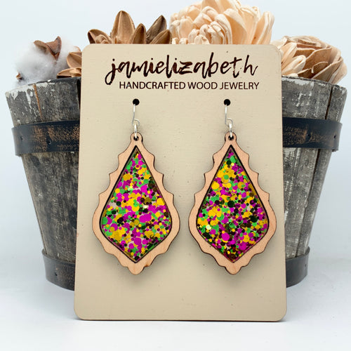 Mardi Gras Acrylic - Earrings