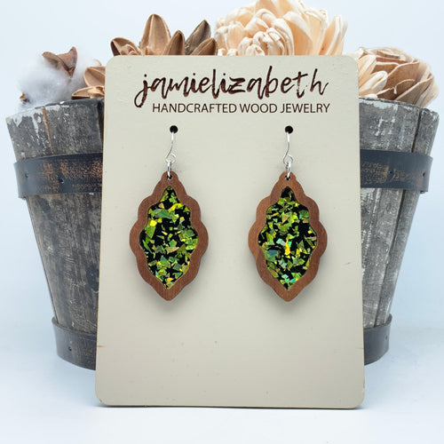 Green Glam Acrylic - Earrings (Vault)