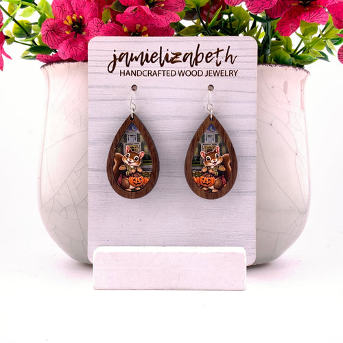 Trick or Treat Squirrel - Earrings