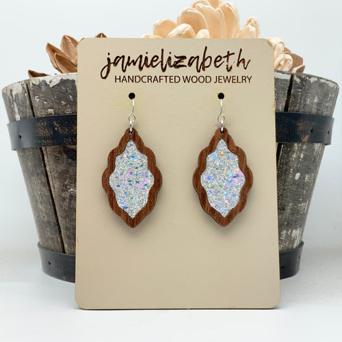 Silver Shattered Glass Scallops - Earrings