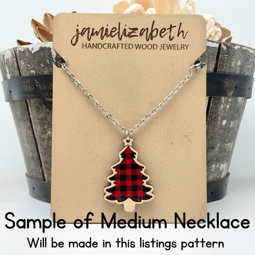 Buffalo Plaid Christmas Tree - Earrings or Necklace (Vault)