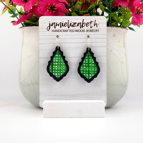 Green and White Plaid Chandeliers