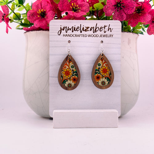 Flower Power Teardrop Earrings | ’70s Throwback