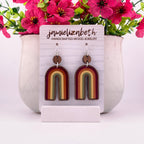 Harvest Horizon Dark fall rainbow earrings