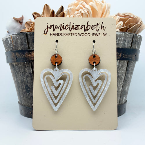 Whimsical White Doodle Hearts - (Vault)