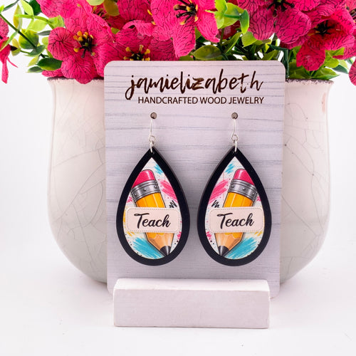 Personalized Teacher Pencil Earrings