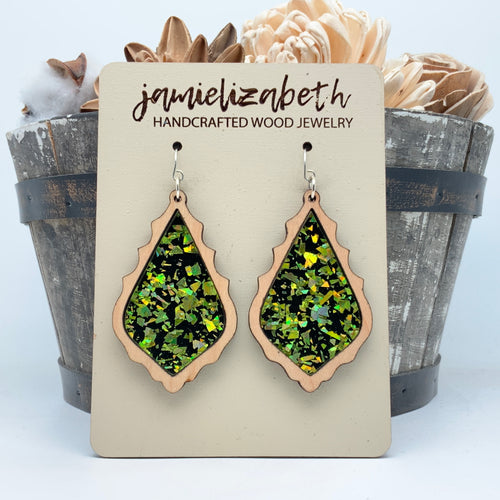 Green Glam Acrylic - Earrings (Vault)