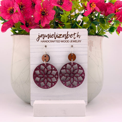 Maroon Glitter Mandala