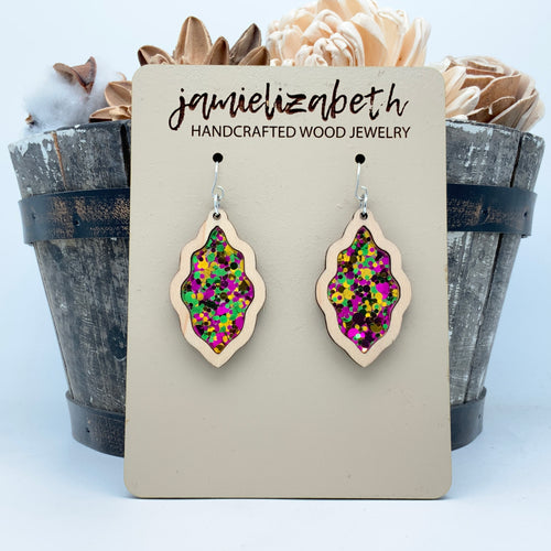 Mardi Gras Acrylic - Earrings