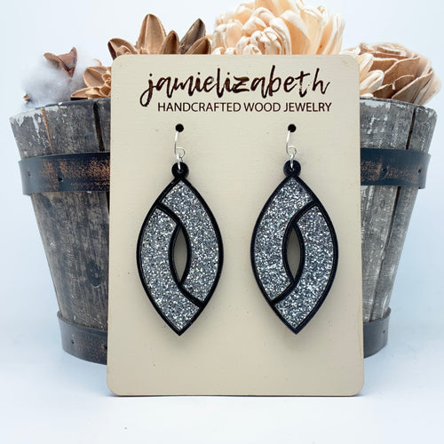Silver and Black Marquise