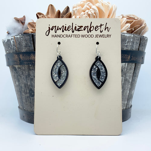 Silver and Black Marquise