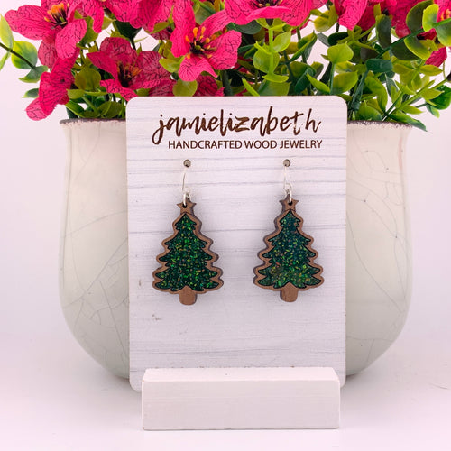 Emerald Glitter Trees