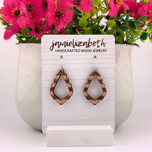 Striped Wood Chandelier Hoops