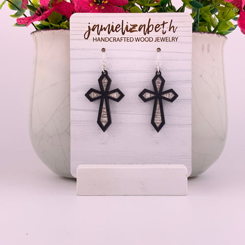 Divine Cross with Silver Striped Acrylic