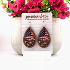Flag and Flowers on Wood - Grain and Grace Collection