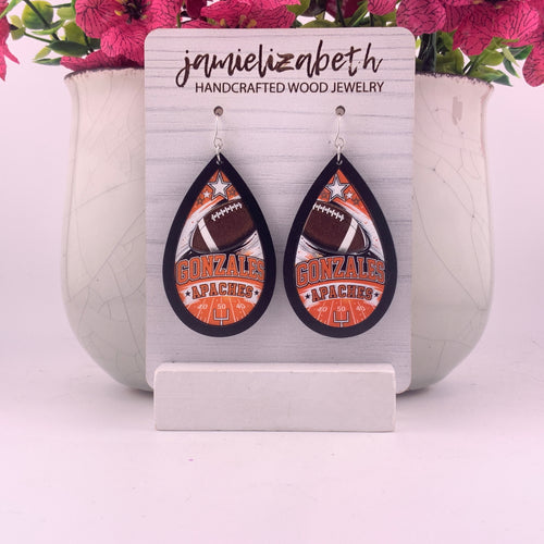 Build Your Own Football Spirit Earrings - Custom School Colors